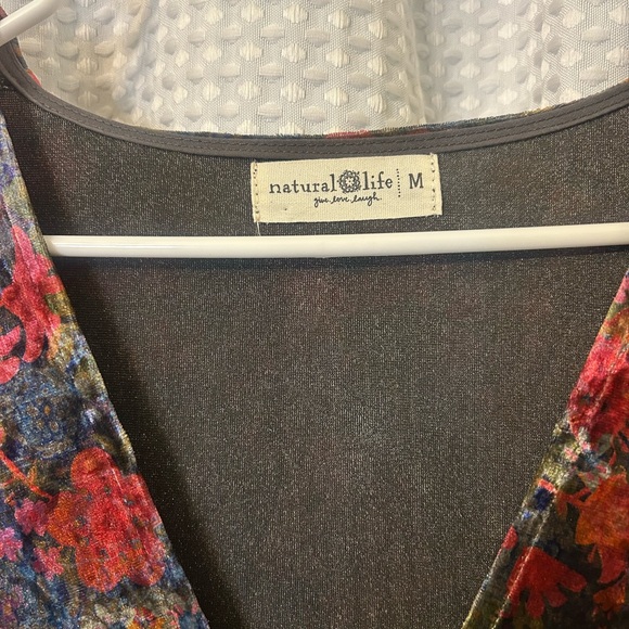 Natural Life Multicolor Floral Velvet Dress - Picture 9 of 9